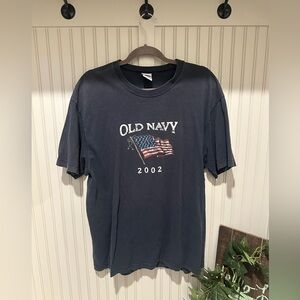 Vintage Navy Blue 2002 Old Navy USA American Flag T-Shirt